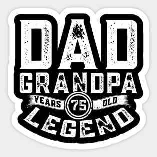 Year Old Dad Grandpa Fathers Day Bday Party 75th Birthday Sticker